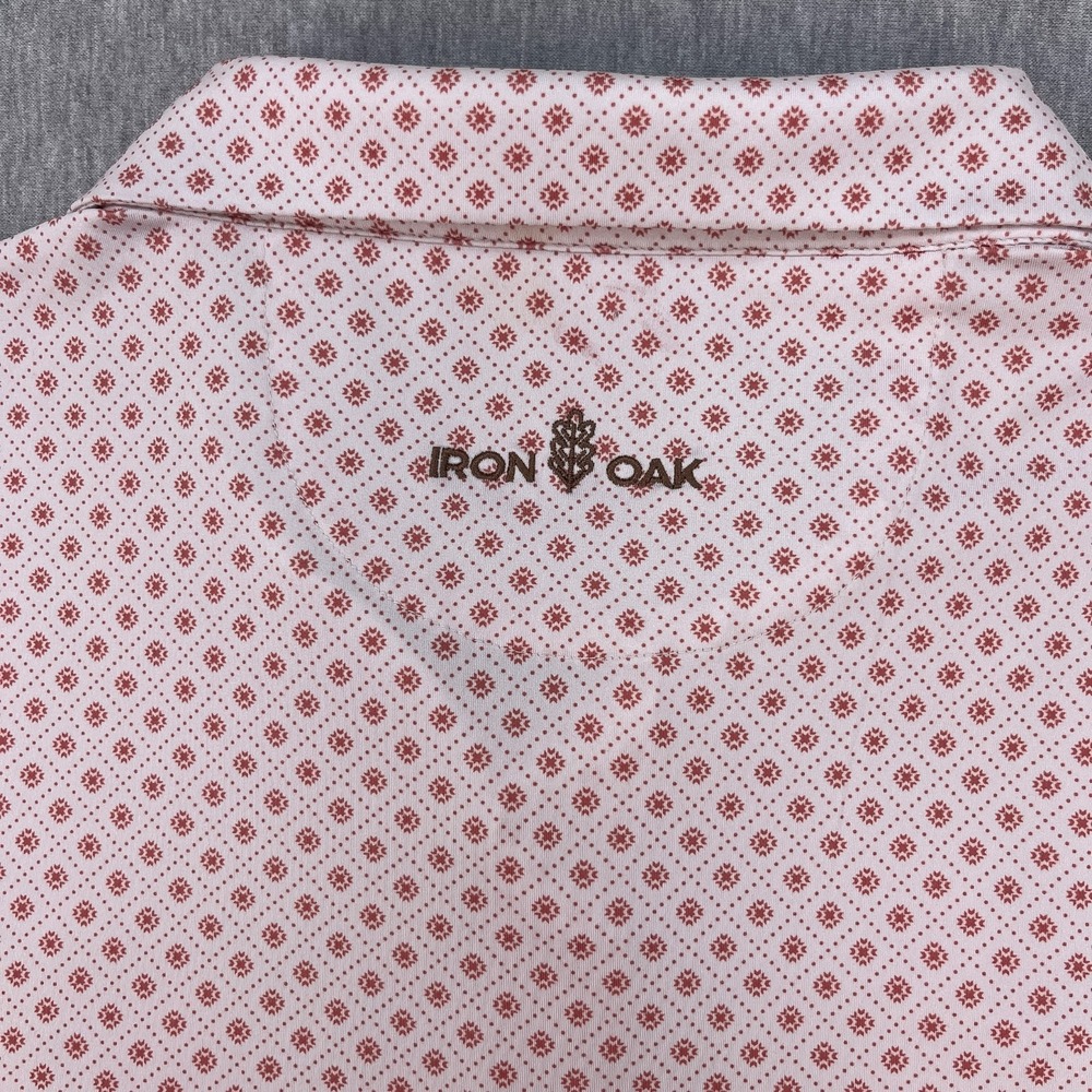 Iron Oak Polo Shirt Mens 3XL Red/Pink Revel Pearl Snap Short Sleeve Golf Stretch - Picture 8 of 12
